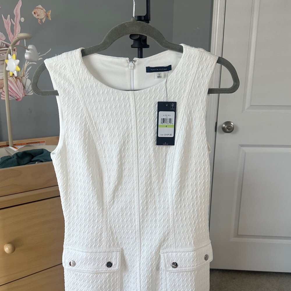 White Tommy Hilfiger Dress Size 4 NWT - Picture 2 of 6